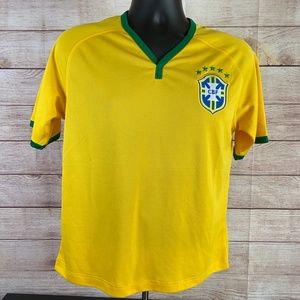 New with Tags CBF Brazilian Football Confederation Yellow Soccer Jersey